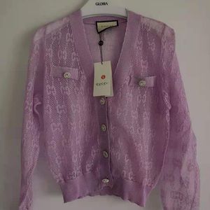Women’s Gucci sheer cardigan sweater